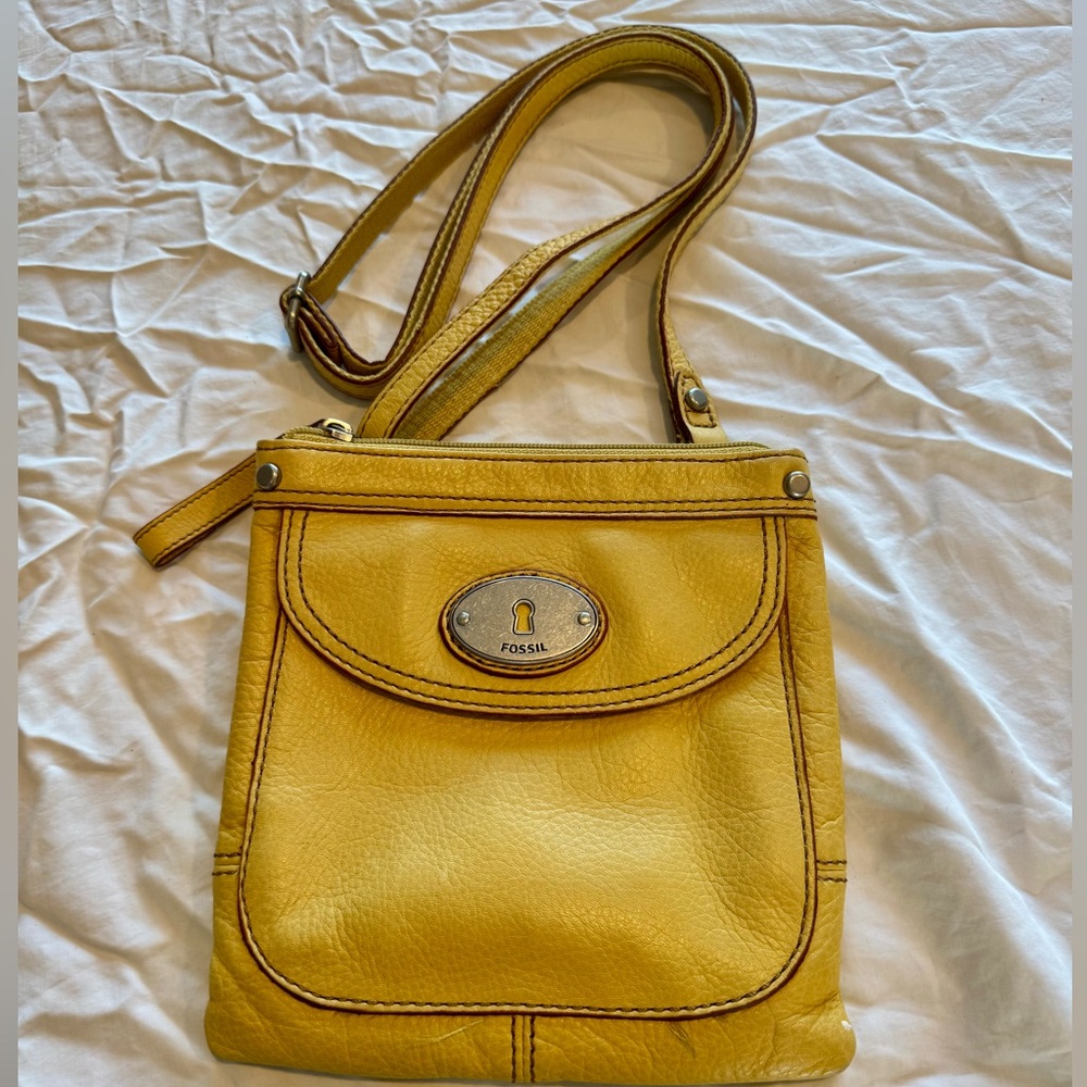 Fossil Mustard Yellow Crossbody Bag